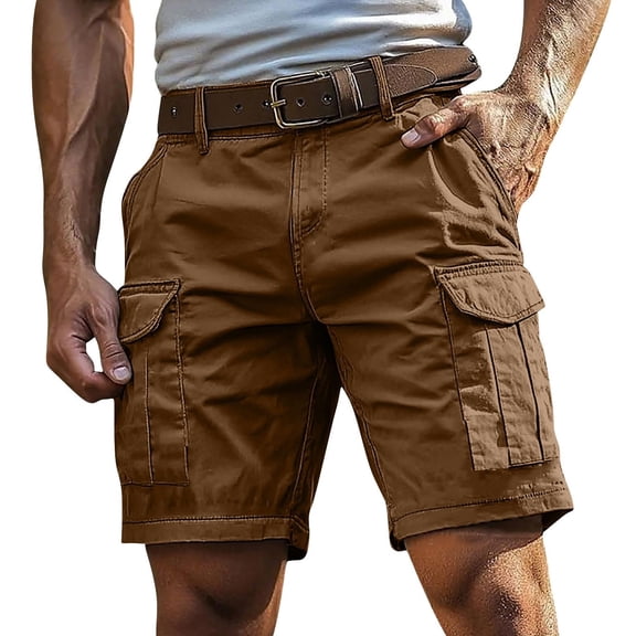 Fabrcox S-4XL Cargo Men Shorts Big and Tall Athletic Shorts Men Outdoor Running Going Out Mens Bermuda Shorts with Pockets No Belt XL