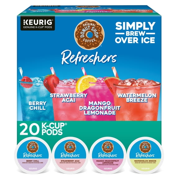 The Original Donut Shop, Iced Refreshers Variety Pack K-Cup Pods, 20 Count