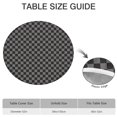 thumbnail image 6 of Gray and Black Checkerboard Pattern Round Fitted Tablecloth with Elastic Edge,Dining Table Cover Waterproof,Outdoor Round Tablecloth for Camping,Dining,Indoor and Outdoor, 6 of 7