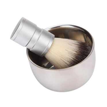 Gazechimp Men Shaving Soap Bowl and Brush Kit for Valentine'S Day Gift Stainless Steel