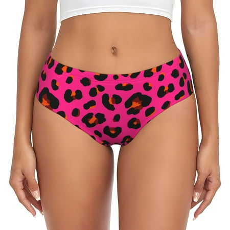 Womens Underwear - Large Leopard red print No Show Seamless Underwear for Women  Soft Comfort Stretch Women s Panties  Hipster Ladies Panties Bikini Underwear Briefs