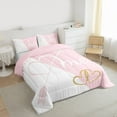 thumbnail image 4 of Feelyou Romantic Valentines Day Bedding Comforter Set, Cartoon Love Heart Twin Comforter Sets, Kawaii Princess White Pink Reversible Bedding Set, Ultra Soft Bedroom Decor, 2pcs, 4 of 9