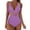 Purple, variant on Plus Size Swimsuit for Women Push Up High Waisted Bathing Suit (Purple,XXL)