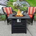 thumbnail image 3 of Costway Table de Foyer au Propane Carré de 32 Pouces pour Patio avec Roches de Lave, Housse contre la Pluie, 50 000 BTU, 3 of 10