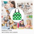 thumbnail image 3 of Lafuoo Green And White Polka Dot Pattern Insulated Lunch Bag, Adjustable Shoulder Strap Handheld Crossbody Waterproof Lunch Bag, Unisex-One Size, 3 of 7