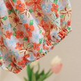 thumbnail image 3 of LAICAIW Robe d'Été à Volants Manches Bouffantes Mode Fille Mignonne Imprimé Floral Robe Princesse avec Sac à Bandoulière 16 (Bleu, 5-6 Ans), 3 of 7