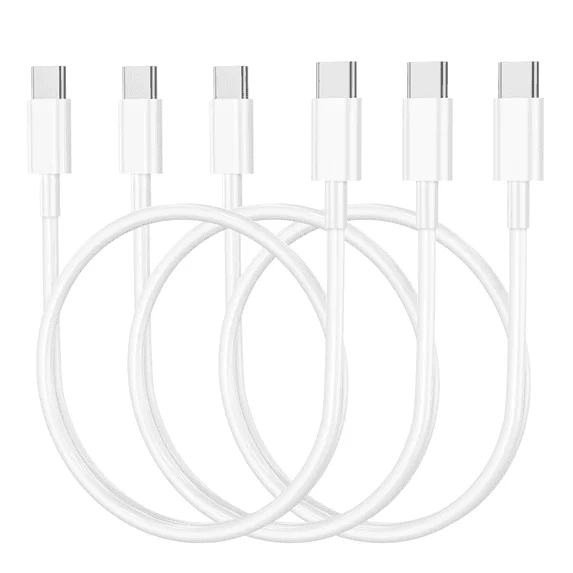 Portable 1ft 3-Pack USB C to USB C Fast Charging Cable, 60W Charger Cord