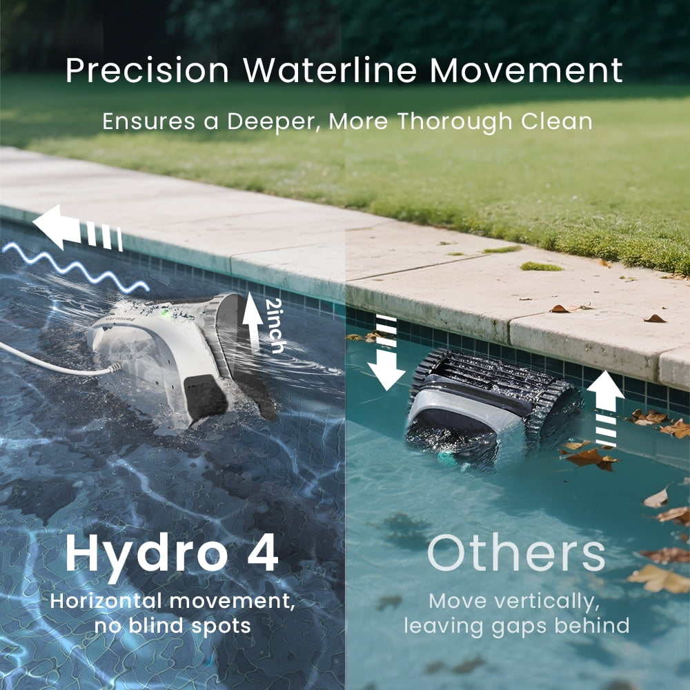 Hydro 4 Corded Pool Robot Vaacuum Cleaner with App Control 5070 GPH Strong Suction Power Wall-climing Waterline Floor Deep Cleaning for Inground Pools