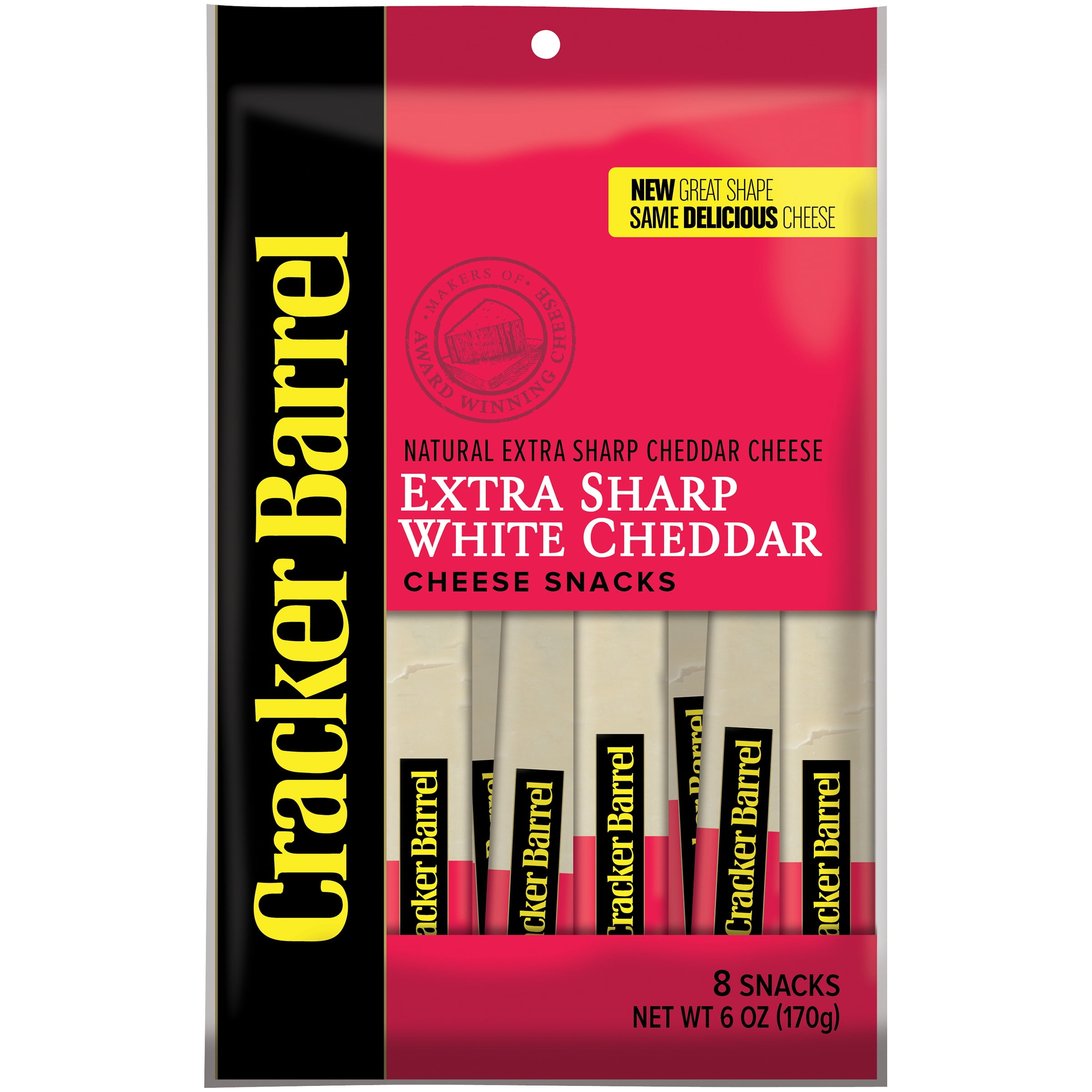 Cracker Barrel Extra Sharp White Cheddar Cheese Snacks 8 Ct Bag ...