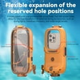 thumbnail image 3 of Dteck Universal Underwater Waterproof Diving Snorkeling Phone Case for iPhone 16 Pro Max/15/14/13/12/11 Samsung Galaxy S25/S24/S23/S22/S21 Underwater Touchscreen Photo Video Housing,Orange, 3 of 8