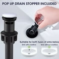 thumbnail image 4 of Wowkk Bathroom Sink Faucets Solid Brass Single Handle Bathroom Faucets with Deck Mount 1 Hole or 3 Hole and Supply Line, Straight Spout Vanity Faucet for RV Restroom Hotel, Polished Chrome, 4 of 10