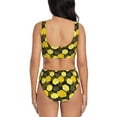 thumbnail image 3 of Kdxio Geometric Pattern with Bee Print Women's 2 Piece High Waisted Wrap Spaghetti Strap Summer Swimsuit Bikini Set-Small, 3 of 7