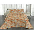 thumbnail image 2 of Ambesonne Starfish Quilted Bedspread Set 3 Pcs, Print Nautical Sea Animals, Twin, Marigold Pale Peach Coral, 2 of 4