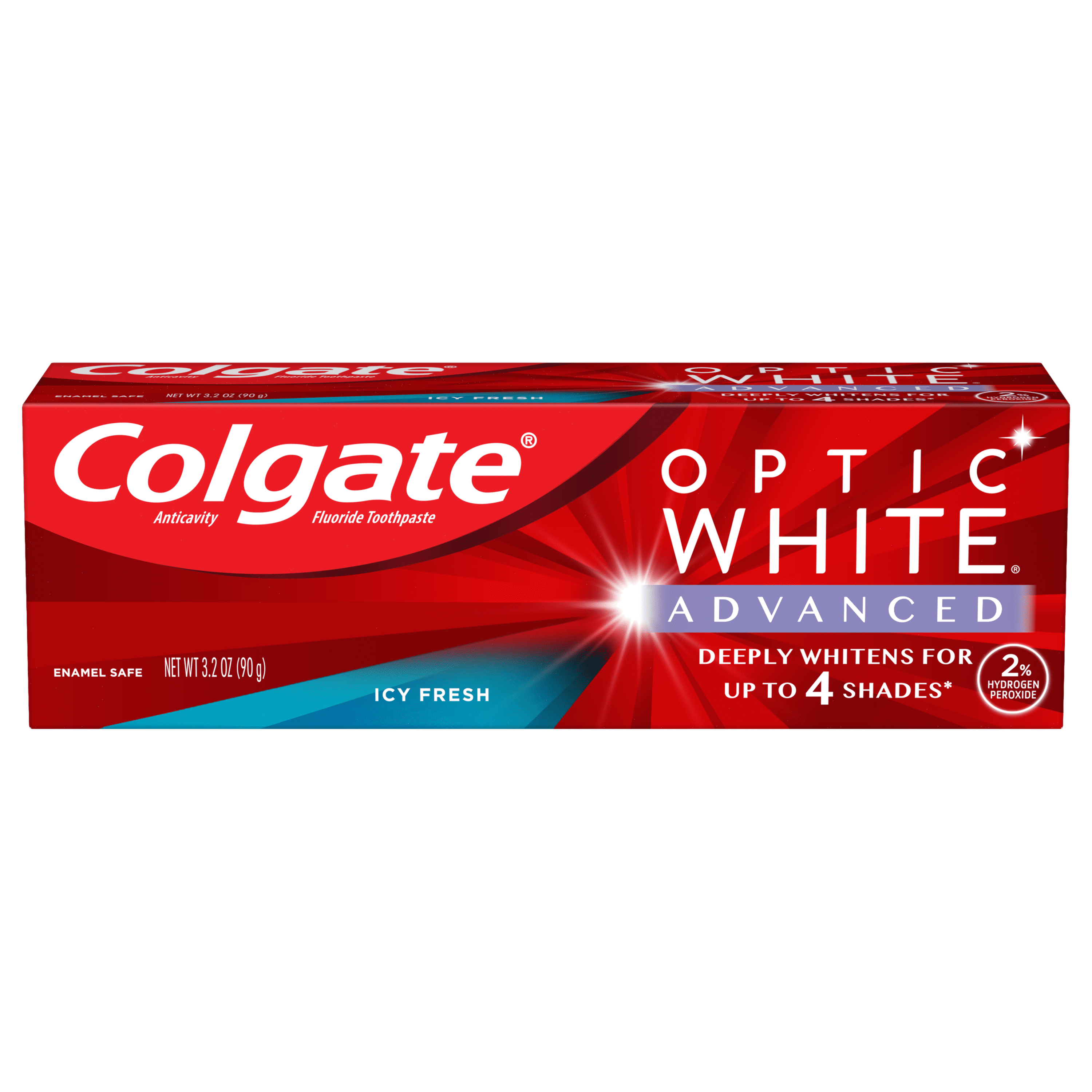 Colgate Optic White Advanced Teeth Whitening Toothpaste, Icy Fresh, 3.2 oz