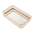 thumbnail image 1 of Bandeja de maquillaje cosmética de cristal con espejo, organizador de bandeja de baratija de joyería, decoración de baño para el hogar, para botella Sunnimix bandeja de cristal, 1 of 8