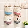 thumbnail image 4 of Cotton and Linen Cartoon Hanging Storage Bag Toy Storage Organizer Holder for Bathroom Wall Living Room (Pattern 3), 4 of 5