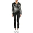thumbnail image 3 of Time And Tru Women's Crop Hooded Flannel, 3 of 5