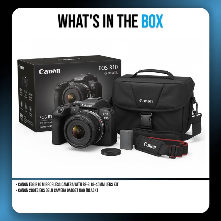 Canon EOS R10 Mirrorless Camera with RF-S 18-45mm Lens Kit and