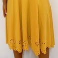 thumbnail image 5 of ClodeEU Women's Plus Size Cutout Round Neck Short Sleeve Dress ,Fitted Waist Midi Dress Yellow,Womens Plus XXL, 5 of 5