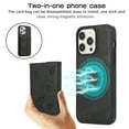 thumbnail image 6 of Detachable Wallet Case For iPhone 13 Pro 2 in 1 removable Compatible with MagSafe Magnetic RFID Blocking Premium PU Leather Flip Case Card Slots Kickstand For iPhone 13 Pro, Black, 6 of 10