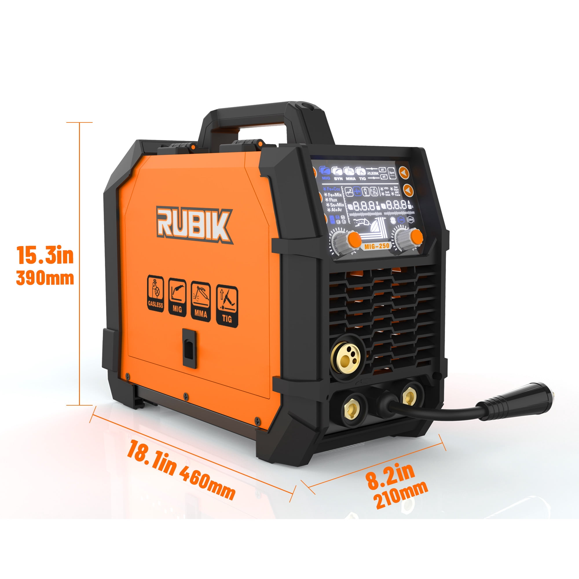 Rubik Mig Welders 110V 220V,250A Aluminum and Carbon Steel Welding Machine,5 IN 1 Welders Machine