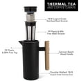 thumbnail image 2 of Thermal Coffee Carafe 40 Oz - Stainless Steel Double Walled Vacuum Insulated Carafe - 1 Liter Thermal Coffee Pot Thermos, Travel Size Beverage Dispenser with Tea Infuser (Black), 2 of 9