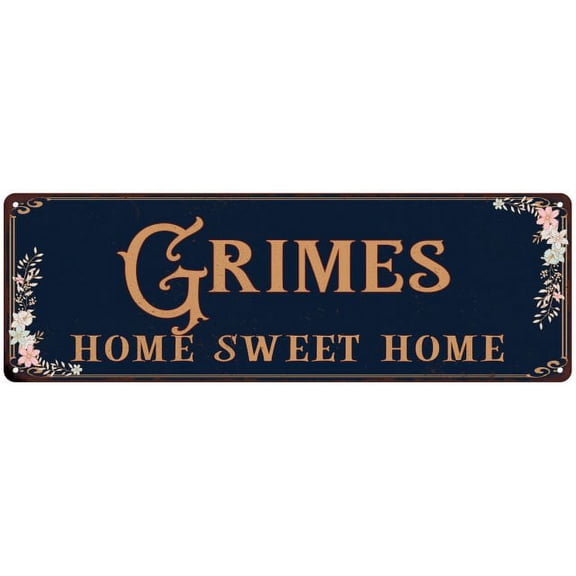 GRIMES Home Sweet Home Victorian Look 6x18 Metal Sign 106180046524