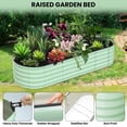 thumbnail image 3 of GloryStar 8x2x1.5ft Large Outdoor Planter Boxes Kit, Galvanized Steel Raised Garden Bed with Open-Ended Base Design, Elevated Planter for Outdoor Plants, Durable Raised Bed for Gardening Green, 3 of 9