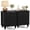 Black, variant on iSunirm 2-Piece End Table with Power Outlets, Farmhouse Nightstand Side Table with 4 Drawers for Living Room, Bedroom, White