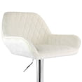 thumbnail image 5 of Elama 2 Piece Adjustable Velvet Bar Stools in White with Chrome Base, 5 of 9