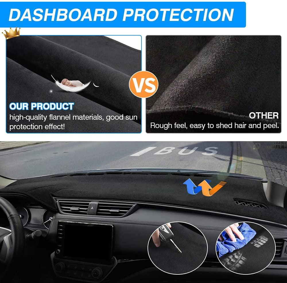 Canvcle Dash Cover for Ford F150 2004 2005 2006 2007 2008 Dashboard Cover Mat Suede Non-Slip Pad Carpet Sunshield Protector