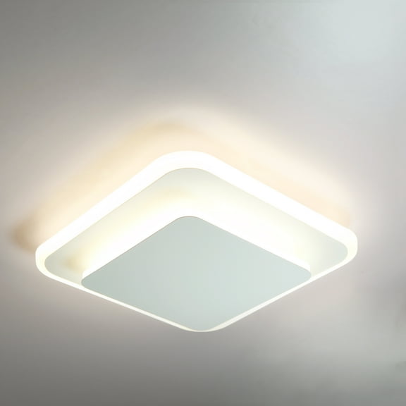 9" RV LED Acrylic Dual Square Flush Mount Lamp With Switch Metal Surface Mounted, 4000K Cool White