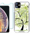 thumbnail image 1 of For Apple iPhone 11 Case, Hybrid Bumper Phone Case, with Tempered Glass Screen Protector, by OneToughShield ® - Green Tree, 1 of 3