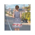 thumbnail image 4 of Sunny Fashion Girls Dress Black White Striped Apple Embroidery Gingham Holiday Casual 4-5 Years, 4 of 7
