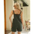 thumbnail image 3 of Baqcunre Rompers For Women Cotton And Linen 1 Piece Braces Button Casual Women'S Shorts Jumpsuits For Women Women'S Pants Grey XXL, 3 of 6