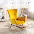 thumbnail image 6 of Ucloveria Small Rocking Accent Chair, Uplostered Glider Rocker Armchair for Baby Nursery, Comfy Side Chair for Living Room, Bedroom (Yellow+Velvet), 6 of 7