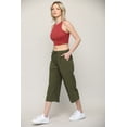 thumbnail image 5 of Made by Johnny Women's Capri Pants Loose Yoga Pants Wide Leg Drawstring Comfy Lounge Pajama Capris Sweatpants with Pockets XL OLIVE, 5 of 6