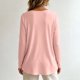 thumbnail image 4 of Hfnxid Womens Square Neck Long Sleeve Shirts Loose Fit Tunic Tops Solid Color Soft Blouses Casual Basic Tshirts Pink,M, 4 of 7