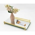 thumbnail image 3 of Godinger Square Wire Mirror Tray Centerpiece Serveware - Gold, 3 of 3