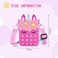 thumbnail image 4 of Bolso bandolera de dibujos animados, bolso mensajero pequeño de unicornio, bolso mensajero de silicona, adecuado para niñas pequeñas, correa de hombro ajustable, unicornio rosa-rojo, 4 of 5