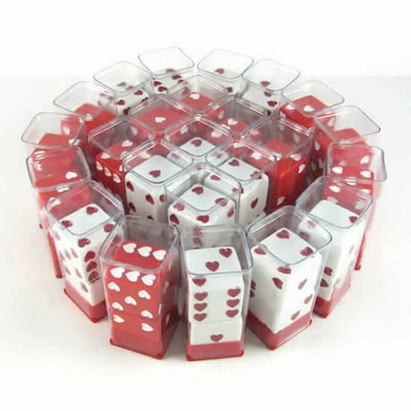 Sweetheart Dice Red and White D6 25mm (1in) Pack of 24 pair of Dice Koplow Games