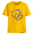 thumbnail image 2 of Gibobby Camisa Elegante Para Mujer Love Fashion Casual O-cuello manga camiseta blusa corta Tops mujer estampado colorido blusa de mujer（Amarillo， L), 2 of 4
