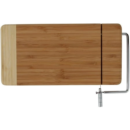 

PENGRUITA Bamboo Cheese Cutting Board with Stainless Steel Wire Cheese Slicer The Ultimate Two-In-One Kitchenware Appliance with Little to No Mess