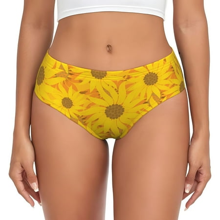Womens Underwear - Sun Flowers No Show Seamless Underwear for Women  Soft Stretch Womens Panties  Hipster Ladies Panties Bikini Underwear Briefs