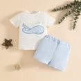 thumbnail image 2 of Toddler Boy Summer Outfits Baby Boy Animal Print Short Sleeves T-Shirt Plaid Shorts Set Infant Boy Clothes Set, 2 of 6