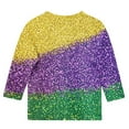 thumbnail image 4 of Riecok Mardi Gras Outfits for Kids Shirts Carnival Purple Gold 3/4 Sleeve Crew Neck Fashion Mardi Gras Shirts for Kids Mardi Gras Clothing 7 T Purple, 4 of 4