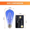 thumbnail image 3 of shiyou-ST19/ST58 Vintage Edison Bulbs, Decorative String Light Bulbs, 2W(25W Equivalent), E26 Base, 2700K 40LM Blue LED Filaments, Non-Dimmable, 6 Pack, 3 of 4
