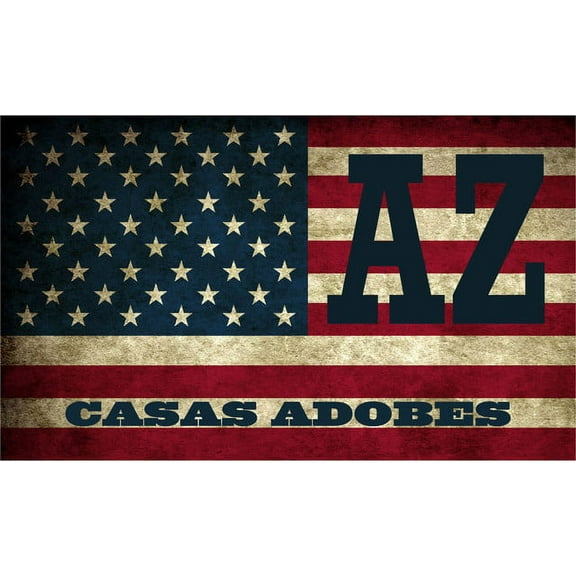 Casas Adobes AZ Arizona Pima County Vintage US Flag Decal Bumper Sticker 3M Vinyl 3" x 5"