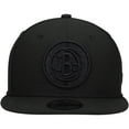 thumbnail image 2 of Men's New Era Brooklyn Nets Black On Black 9FIFTY Snapback Hat, 2 of 4