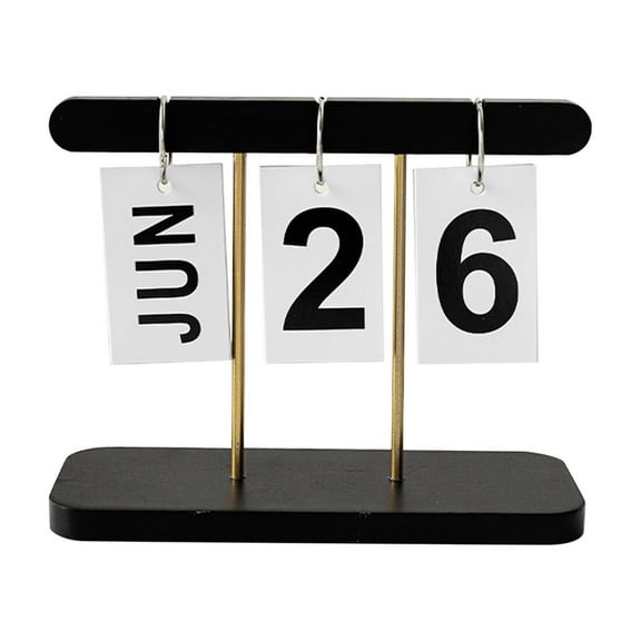 Home Office Desk Accessories Wooden Perpetual Flip Calendar 6.3"X7.8" Womens Desk Accessories for Office Creative Date Display